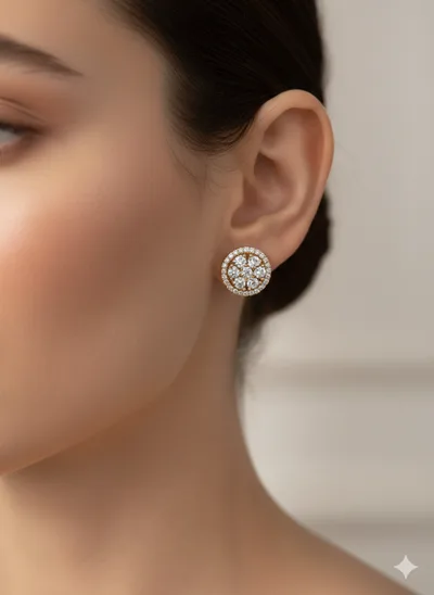 🌸 CZ Cherry Bloom Cluster Earrings