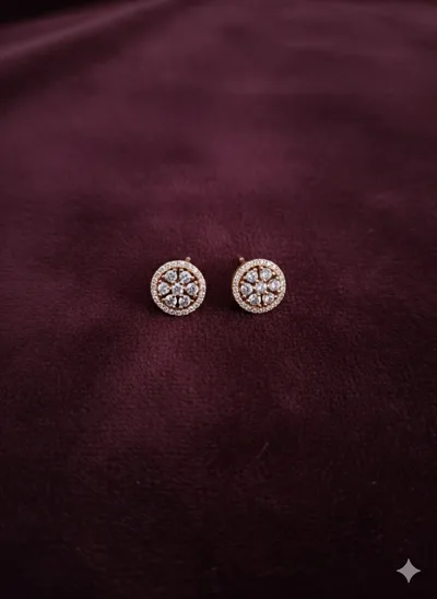 🌸 CZ Cherry Bloom Cluster Earrings